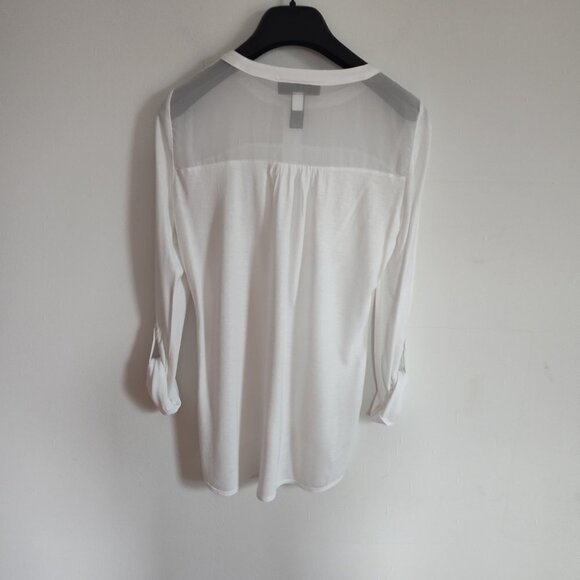Ladies SZ PS INC WhiteThree-Quarter Sleeve Blouse - Picture 2 of 4